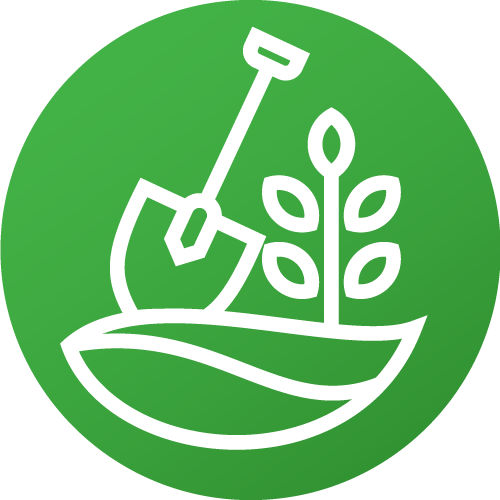 skovl og plante ikon
